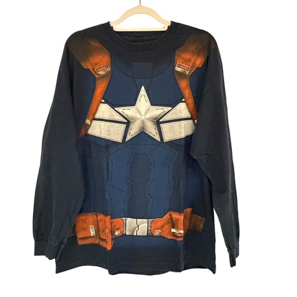 We Love Fine Other - MARVEL Captain America Long Sleeve Shirt Unisex We Love Fine XXL FLAW Read